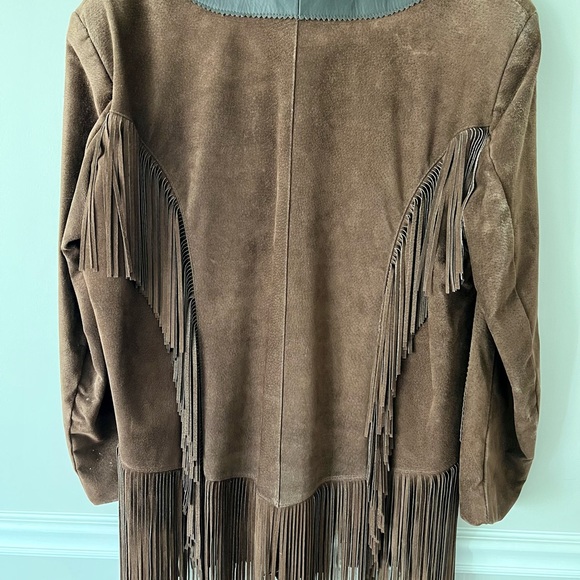 NWT VTG LARIAT Suede Leather Jacket Fringed and beaded Western 2XL RARE! Indian - Picture 6 of 11